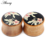 2PCS Natural Wood Ear Plugs Gauges 8-20mm Stretcher Piercing Jewelry
