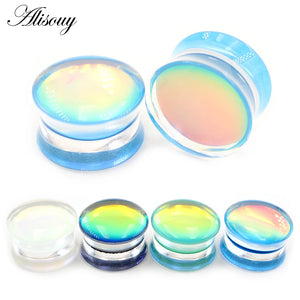 2PCS Acrylic Glossy Film Ear Gauges Plugs Stretcher Body Jewelry