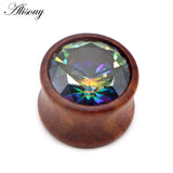 2PCS Wood Ear Tunnel Plugs Shell Wood Ear Gauges Ear Expansion 8-25mm