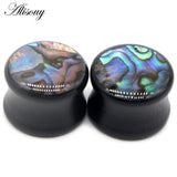 2PCS Wood Ear Tunnel Plugs Shell Wood Ear Gauges Ear Expansion 8-25mm
