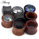 2PCS Wood Ear Tunnel Plugs Shell Wood Ear Gauges Ear Expansion 8-25mm