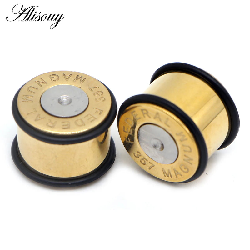 2PCS Stainless Steel Ear Piercing Plugs 6-16mm