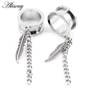 2PCS Stainless Steel Ear Gauge Plug Tunnel Expander Earrings