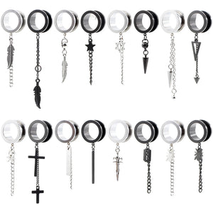 2PCS Stainless Steel Ear Gauge Plug Tunnel Expander Earrings