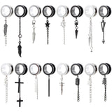 2PCS Stainless Steel Ear Gauge Plug Tunnel Expander Earrings