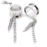 2PCS Stainless Steel Ear Gauge Plug Tunnel Expander Earrings