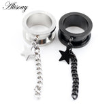 2PCS Stainless Steel Ear Gauge Plug Tunnel Expander Earrings