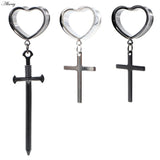 Sword Cross Heart Love Ear Plugs Tunnels Expander Gauges Earring Piercing