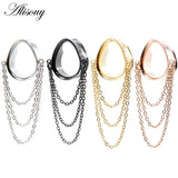 2PCS Stainless Steel Water Drop Ear Plugs Tunnels Gauges Body Piercing 8-30mm