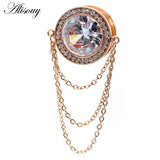 2PCS Zircon Crystal Chain Ear Plug Tunnel Expander Gauges