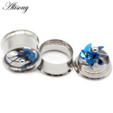 2pc Red Propeller Fan Ear Tunnel Plugs Gauges Kit