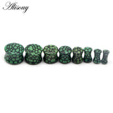 2pc Cross Star Skull Leopard Ear Plug Acrylic Saddle Gauge Tunnel Piercing