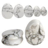 2pc Quartz Organic Flesh Tunnels Stone Ear Plugs 5-25mm