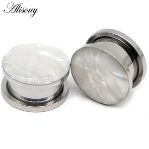 Sea Shell Stainless Steel Ear Gauges Plugs Piercing
