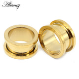 2pcs Stainless Steel Ear Tunnels Plugs Expander Stretcher Ear Gauges