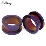 2pcs Stainless Steel Ear Tunnels Plugs Expander Stretcher Ear Gauges