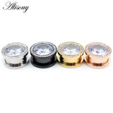 2pcs 6-16mm CZ Steel Screw Ear Tunnels Plugs Flesh Stretcher Gauges
