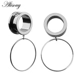 2pcs Stainless Steel Ear Plugs Dangle Ear Piercing Flesh Tunnel