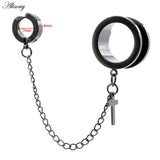 2pcs Stainless Steel Ear Tunnel Plugs Flesh Expander Stretcher Gauges