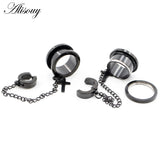 2pcs Stainless Steel Ear Tunnel Plugs Flesh Expander Stretcher Gauges