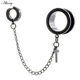 2pcs Stainless Steel Ear Tunnel Plugs Flesh Expander Stretcher Gauges