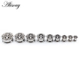 2pcs Skull Flower Unscrew Ear Tunnels Plugs Expander Stretcher Gauges