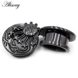 2PCS Retro Stainless Steel Ear Tunnel Plug Expander Stretcher Gauge