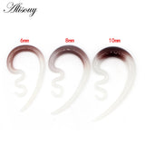 2pcs Ear Shape Colored Glass Ear Expander Plug Tunnels Flesh Stretche