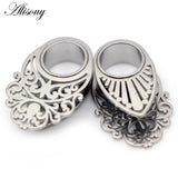 2pcs Stainless Steel Ear Plugs Dangle Piercing Gauges Expander Body Jewel
