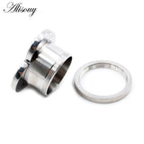 2pcs Stainless Steel Heart Zircon Crystal Ear Tunnel Plugs