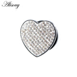2pcs Stainless Steel Heart Zircon Crystal Ear Tunnel Plugs