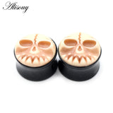 2pcs Punk Skull Ear Plugs Expanders Earring Gauges