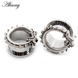 2pcs Punk Stainless Steel Dragon Pulley Ear Tunnels Plugs