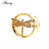2pcs 8-25mm Dragonfly Ear Tunnels Flesh Expanders Body Jewelry
