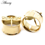 2pcs 8-25mm Dragonfly Ear Tunnels Flesh Expanders Body Jewelry