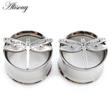 2pcs 8-25mm Dragonfly Ear Tunnels Flesh Expanders Body Jewelry