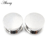 2pcs Stainless Steel Earth Ball Ear Tunnels Plugs Flesh Stretchers Gauges