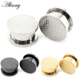 2pcs Stainless Steel Earth Ball Ear Tunnels Plugs Flesh Stretchers Gauges