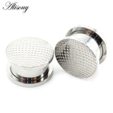 2pcs Stainless Steel Earth Ball Ear Tunnels Plugs Flesh Stretchers Gauges