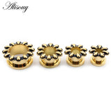 2pcs Stainless Steel Fangs Claw Ear Tunnels Plugs Flesh Expanders
