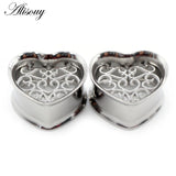 2pcs 8-25mm Stainless Steel Ear Tunnels Plugs Body Piercing Jewelry