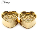 2pcs 8-25mm Stainless Steel Ear Tunnels Plugs Body Piercing Jewelry
