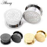 2pcs Stainless Steel Star Eye Ear Tunnels Plugs Gauges Piercing Body Jewelry
