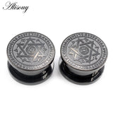 2pcs Stainless Steel Star Eye Ear Tunnels Plugs Gauges Piercing Body Jewelry