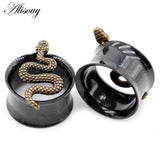 2pcs Vintage Snake Ear Tunnels Plugs Stretcher Gauges Earring