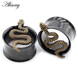 2pcs Vintage Snake Ear Tunnels Plugs Stretcher Gauges Earring
