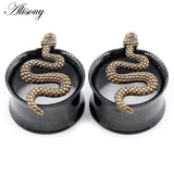 2pcs Vintage Snake Ear Tunnels Plugs Stretcher Gauges Earring