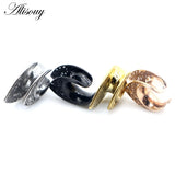 2pcs 8mm-30mm Water Drop Hollow Stainless Steel Ear Plugs Tunnels Expander