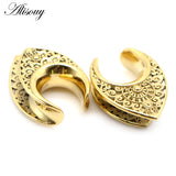 2pcs 8mm-30mm Water Drop Hollow Stainless Steel Ear Plugs Tunnels Expander