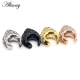 2pcs 8mm-30mm Water Drop Hollow Stainless Steel Ear Plugs Tunnels Expander